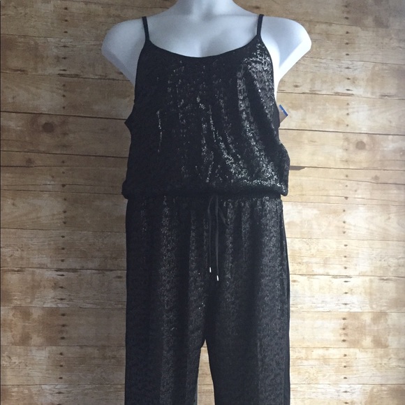 RACHEL Rachel Roy Pants - Rachel Roy sequin club tank jumpsuit drawstring XL